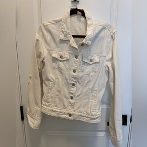 J. Crew Cream White Denim Jacket - Button-Front Trucker
